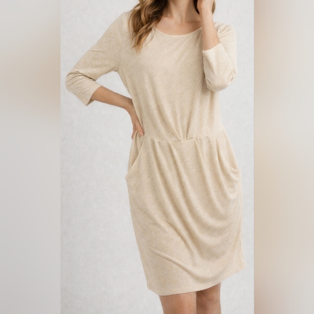 Rachel Roy Elegant Cream Long Sleeve Dress